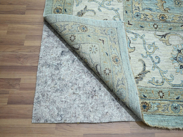 12'0" x 18'1" New Hand Knotted Blue Wool Rectangle Oriental Rug - MOA10276106