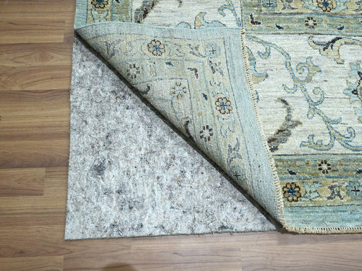 12'2" x 15'3" New Hand Knotted Blue Wool Rectangle Oriental Rug - MOA10276107