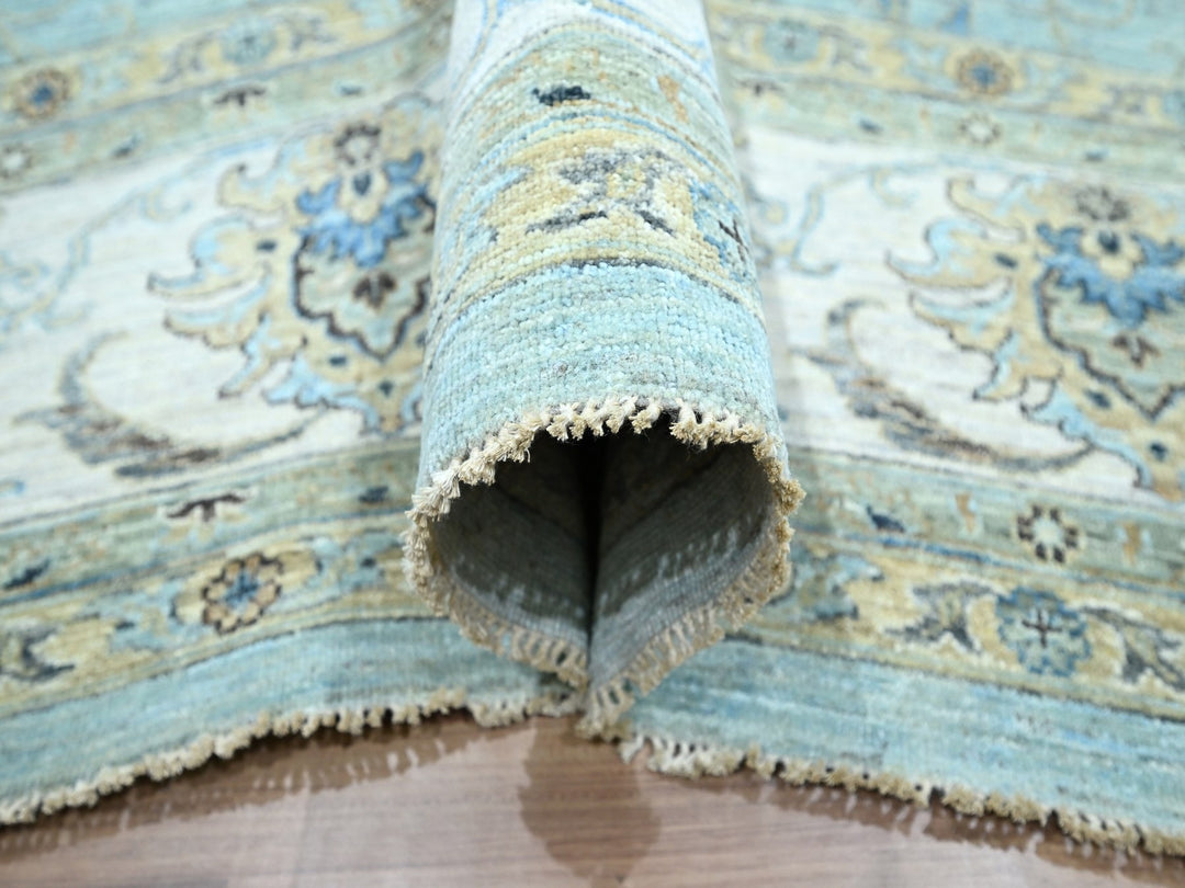 12'2" x 15'3" New Hand Knotted Blue Wool Rectangle Oriental Rug - MOA10276107