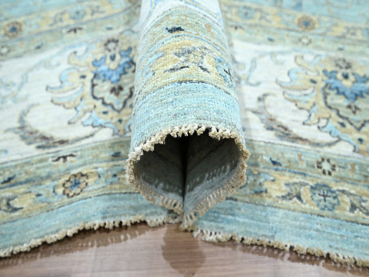 12'2" x 15'3" New Hand Knotted Blue Wool Rectangle Oriental Rug - MOA10276107