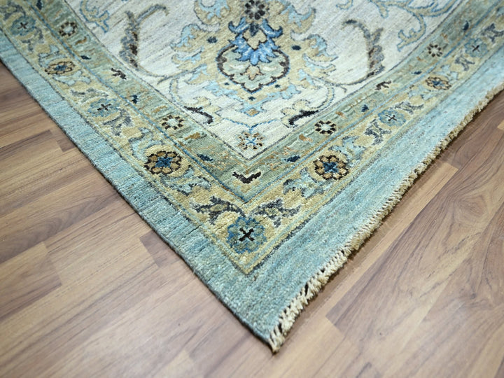 12'2" x 15'3" New Hand Knotted Blue Wool Rectangle Oriental Rug - MOA10276107