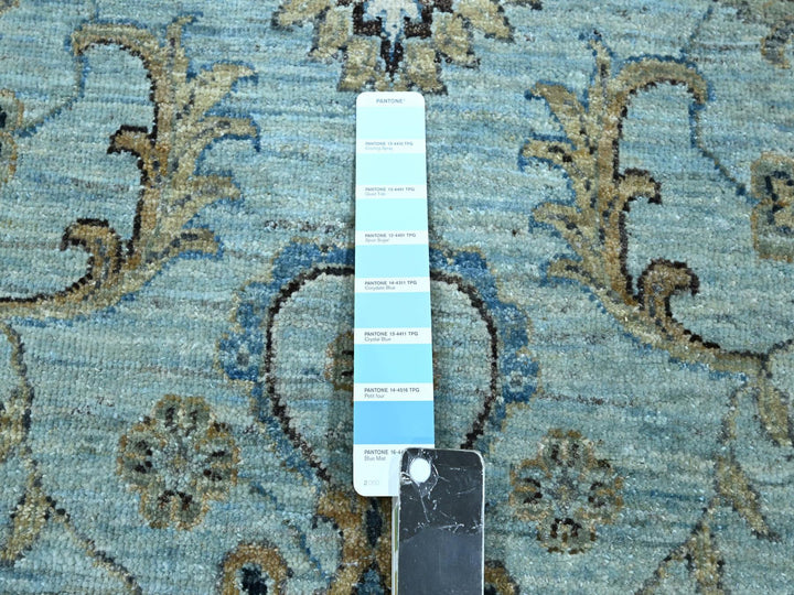 12'2" x 15'3" New Hand Knotted Blue Wool Rectangle Oriental Rug - MOA10276107