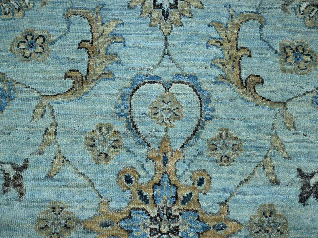 12'2" x 15'3" New Hand Knotted Blue Wool Rectangle Oriental Rug - MOA10276107