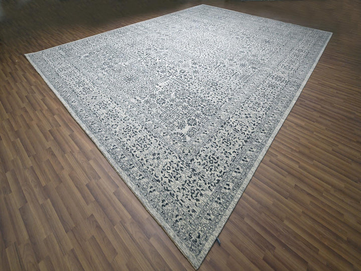 14'11" x 20'0" New Hand Knotted Ivory Wool Rectangle Oriental Rug - MOA10276119