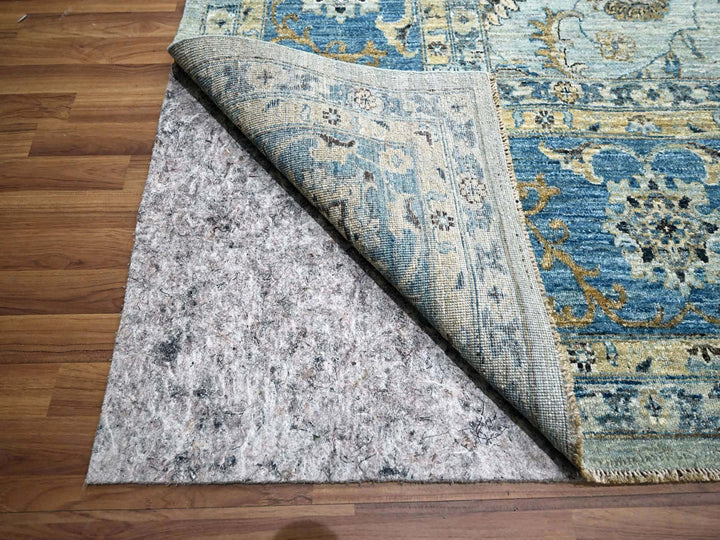 11'11" x 17'11" New Hand Knotted Blue Wool Rectangle Oriental Rug - MOA10276121