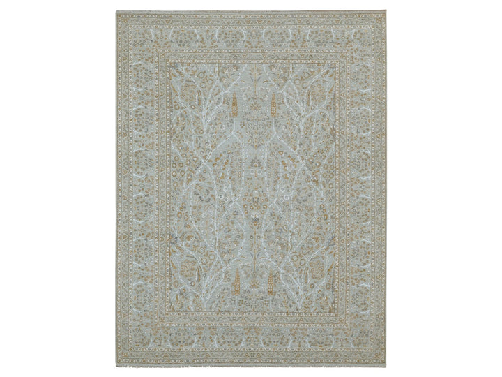 9'2" x 12'0" New Hand Knotted Grey Wool Rectangle Oriental Rug - MOA10276160