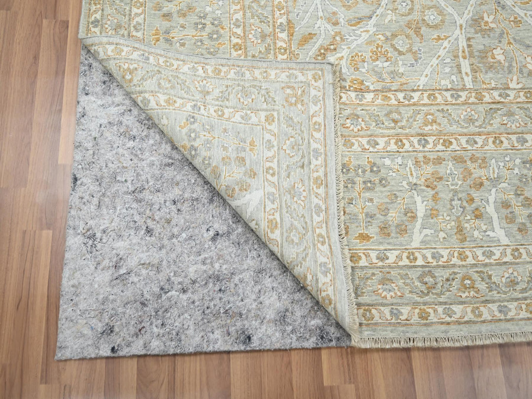 9'2" x 12'0" New Hand Knotted Grey Wool Rectangle Oriental Rug - MOA10276160