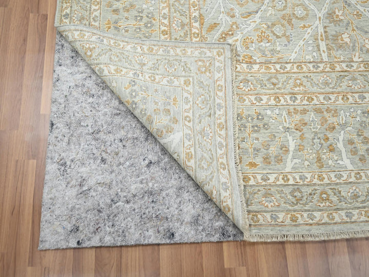 9'2" x 12'0" New Hand Knotted Grey Wool Rectangle Oriental Rug - MOA10276160