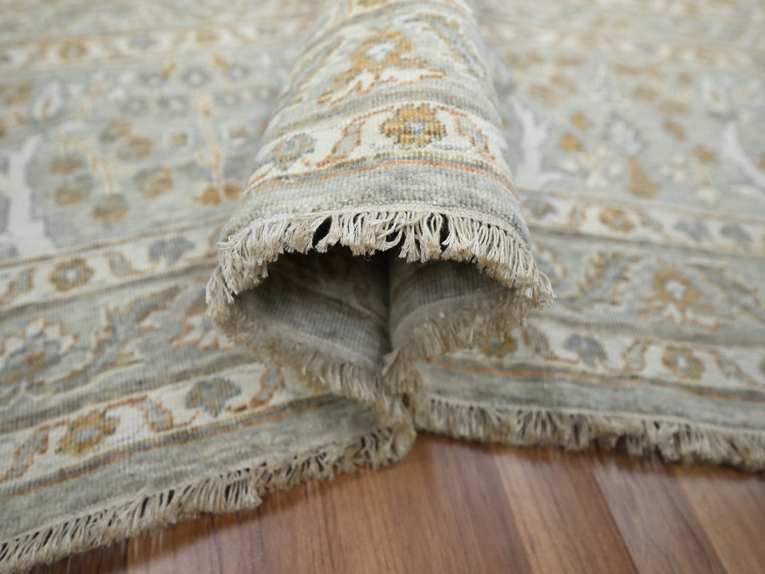 9'2" x 12'0" New Hand Knotted Grey Wool Rectangle Oriental Rug - MOA10276160