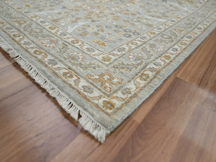 9'2" x 12'0" New Hand Knotted Grey Wool Rectangle Oriental Rug - MOA10276160