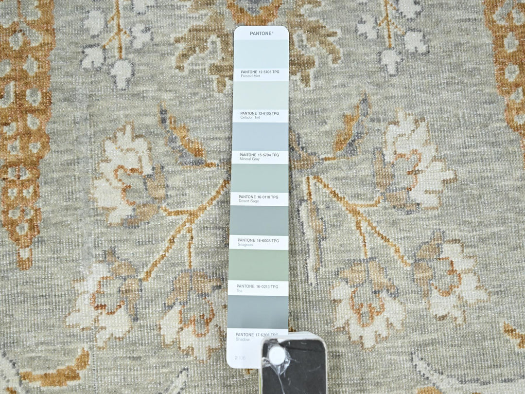 9'2" x 12'0" New Hand Knotted Grey Wool Rectangle Oriental Rug - MOA10276160