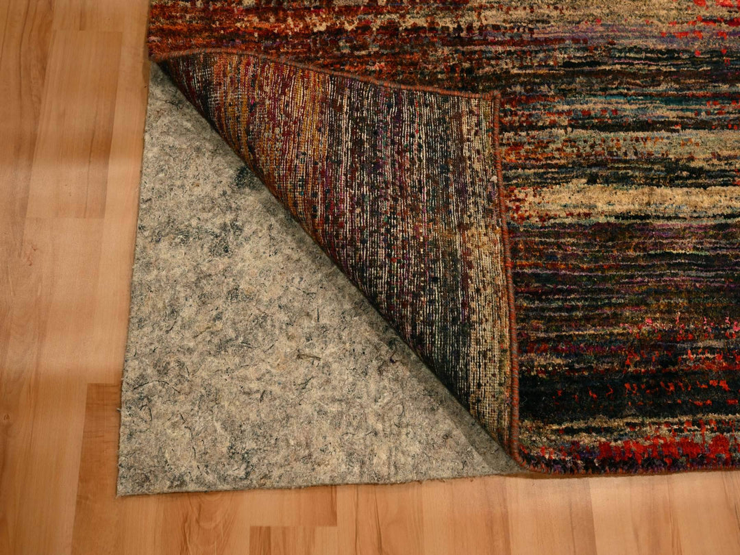 9'10" x 14'1" New Hand Knotted Yellow Sari Silk Rectangle Oriental Rug - MOA10276172