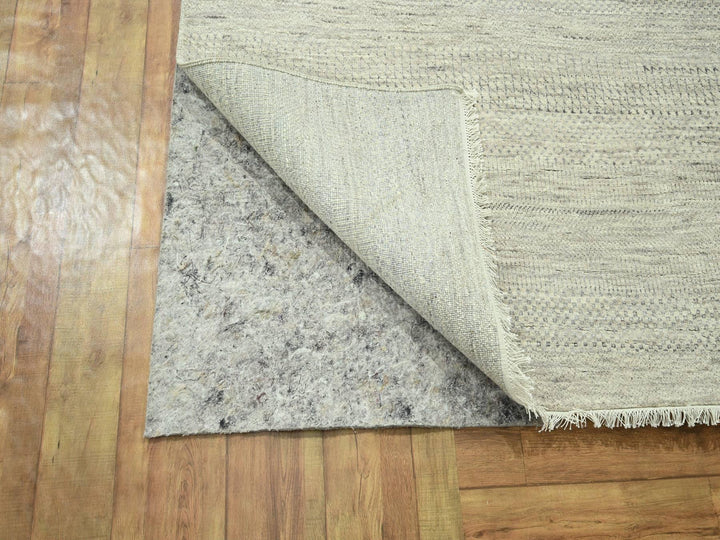 10'0" x 14'0" New Hand Loomed Ivory Wool & Silk Rectangle Oriental Rug - MOA10276335