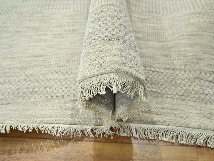 10'0" x 14'0" New Hand Loomed Ivory Wool & Silk Rectangle Oriental Rug - MOA10276335