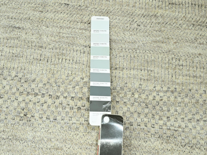 10'0" x 14'0" New Hand Loomed Ivory Wool & Silk Rectangle Oriental Rug - MOA10276335