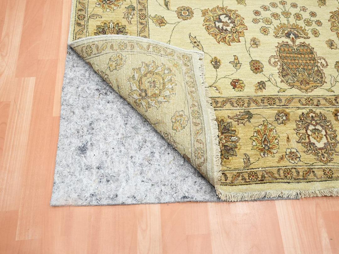 5'5" x 8'0" New Hand Knotted Ivory Wool Rectangle Oriental Rug - MOA10276355