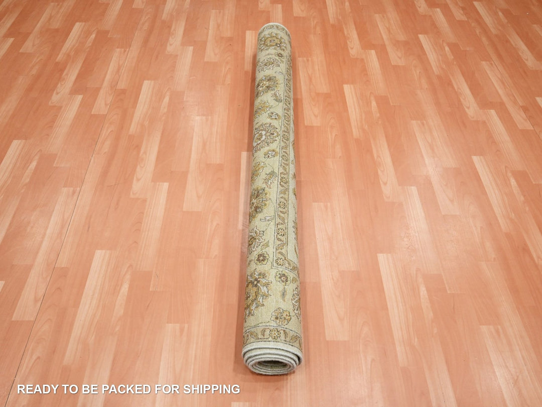 5'6" x 8'1" New Hand Knotted Ivory Wool Rectangle Oriental Rug - MOA10276356