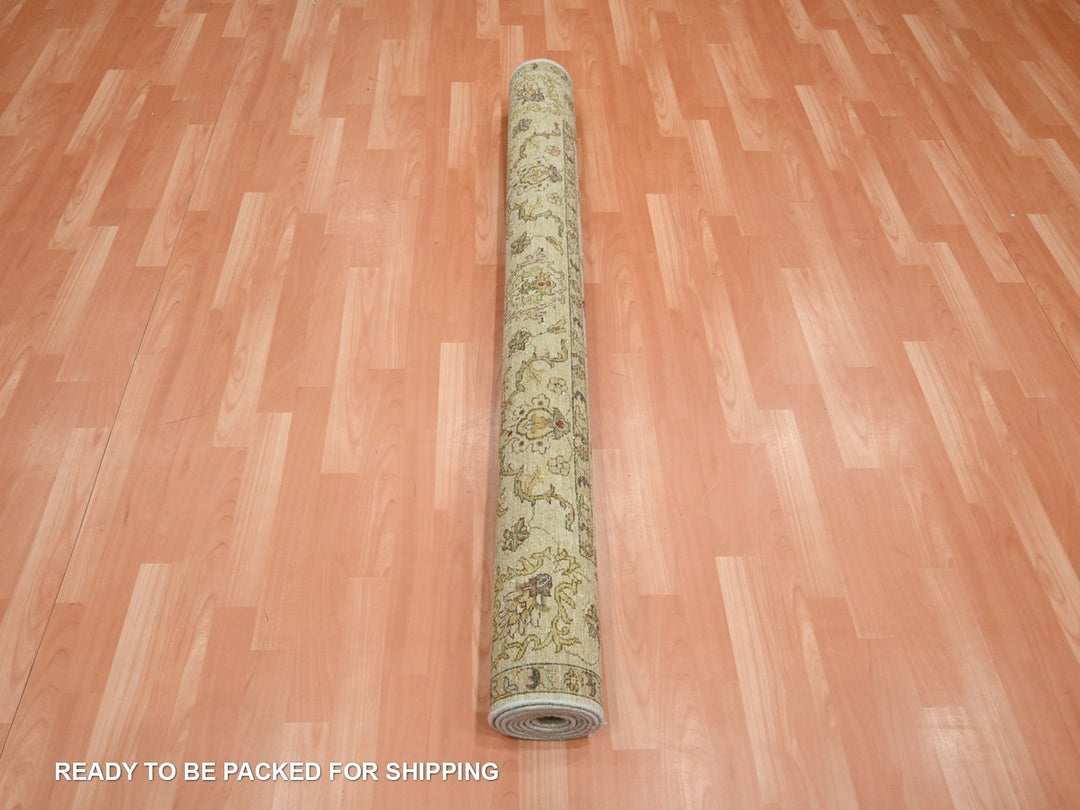 5'6" x 8'0" New Hand Knotted Beige Wool Rectangle Oriental Rug - MOA10276357