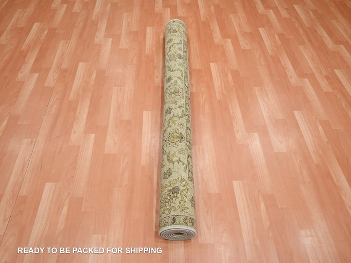 5'6" x 8'0" New Hand Knotted Beige Wool Rectangle Oriental Rug - MOA10276357