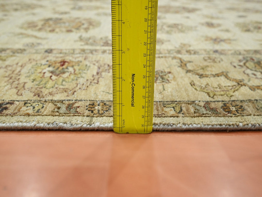 5'6" x 8'0" New Hand Knotted Beige Wool Rectangle Oriental Rug - MOA10276357