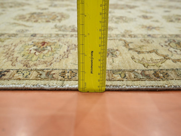 5'6" x 8'0" New Hand Knotted Beige Wool Rectangle Oriental Rug - MOA10276357