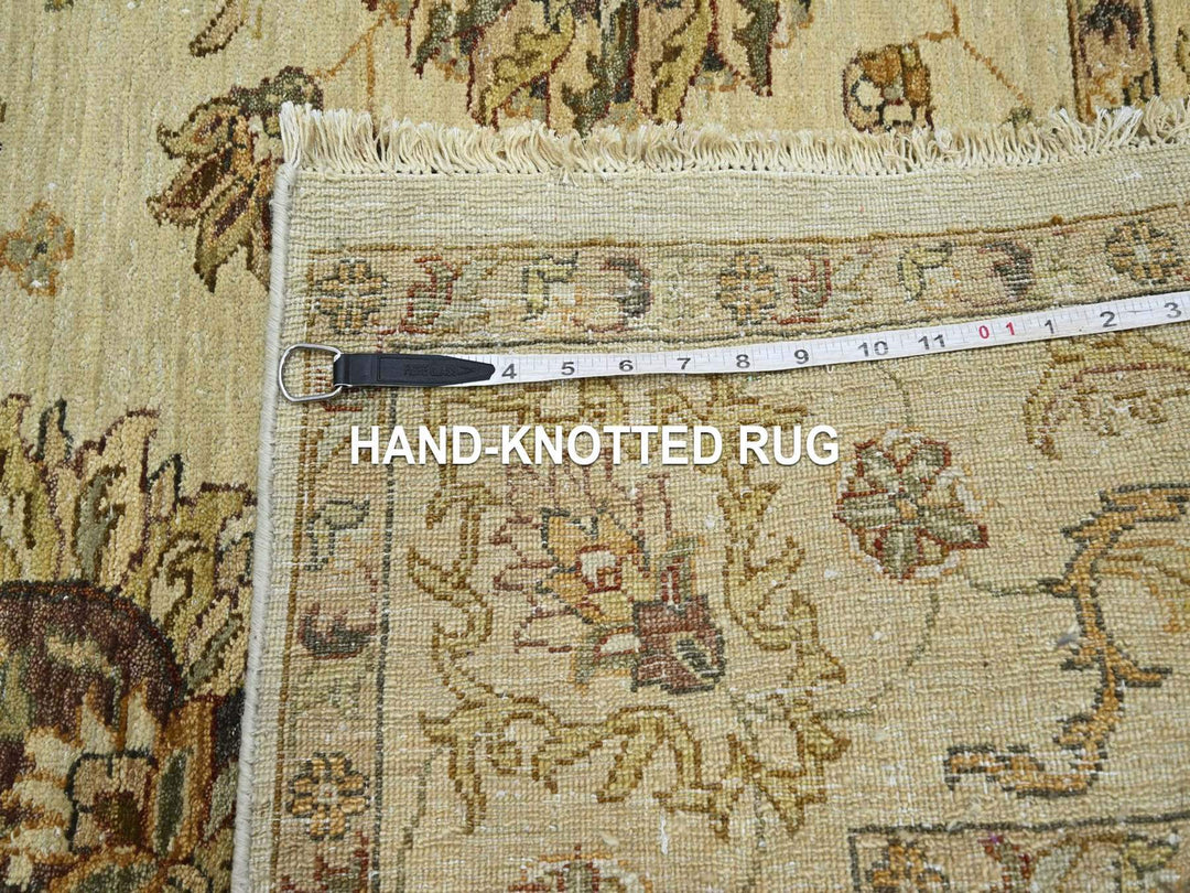 5'6" x 8'0" New Hand Knotted Beige Wool Rectangle Oriental Rug - MOA10276357