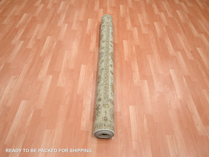 5'7" x 8'0" New Hand Knotted Ivory Wool Rectangle Oriental Rug - MOA10276358