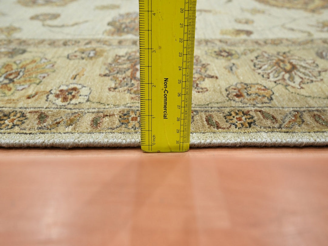 5'7" x 8'0" New Hand Knotted Ivory Wool Rectangle Oriental Rug - MOA10276358