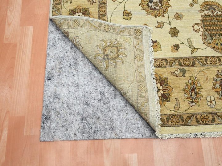 5'6" x 7'11" New Hand Knotted Ivory Wool Rectangle Oriental Rug - MOA10276359