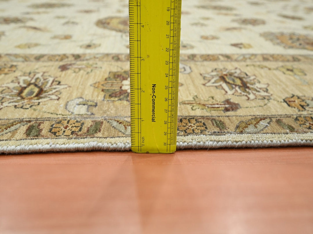 5'6" x 7'11" New Hand Knotted Ivory Wool Rectangle Oriental Rug - MOA10276359