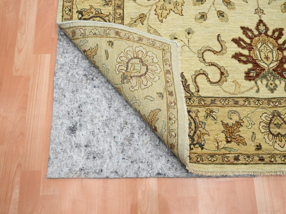 5'8" x 7'10" New Hand Knotted Ivory Wool Rectangle Oriental Rug - MOA10276360