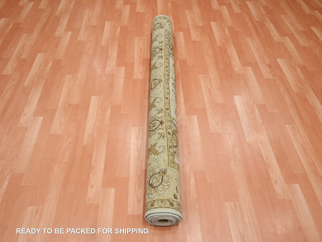 5'8" x 7'10" New Hand Knotted Ivory Wool Rectangle Oriental Rug - MOA10276360