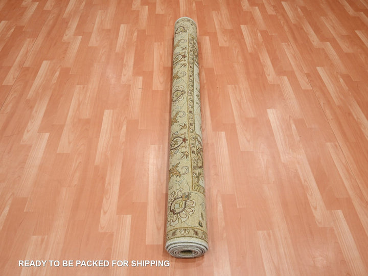 5'8" x 7'10" New Hand Knotted Ivory Wool Rectangle Oriental Rug - MOA10276360