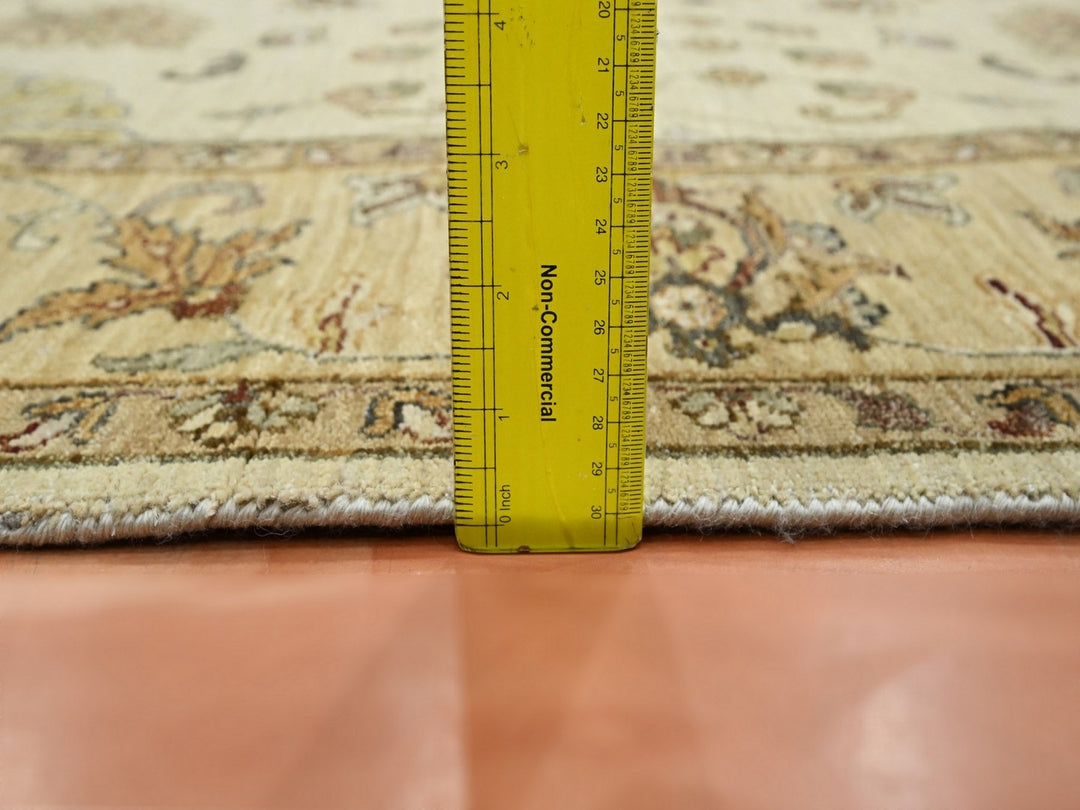 5'8" x 7'10" New Hand Knotted Ivory Wool Rectangle Oriental Rug - MOA10276360