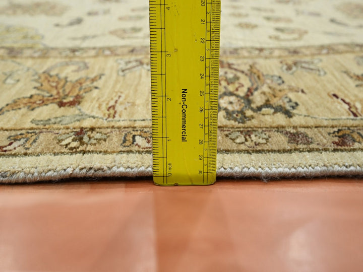 5'8" x 7'10" New Hand Knotted Ivory Wool Rectangle Oriental Rug - MOA10276360