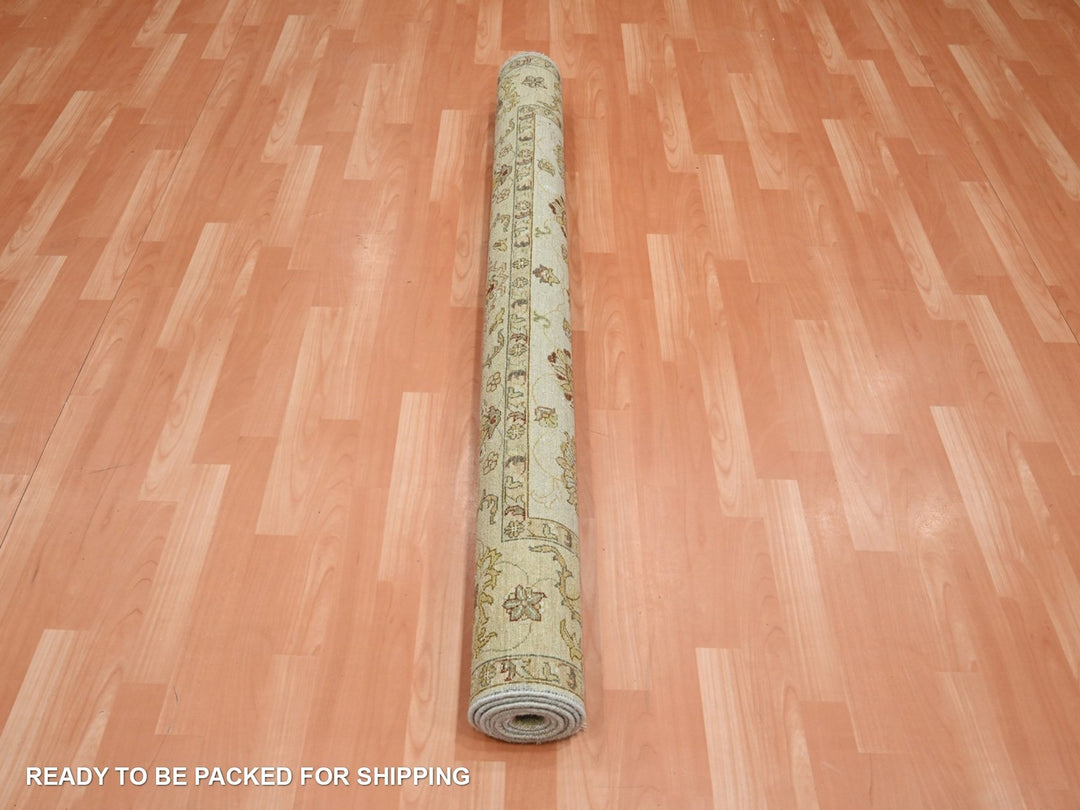 5'6" x 8'1" New Hand Knotted Ivory Wool Rectangle Oriental Rug - MOA10276361