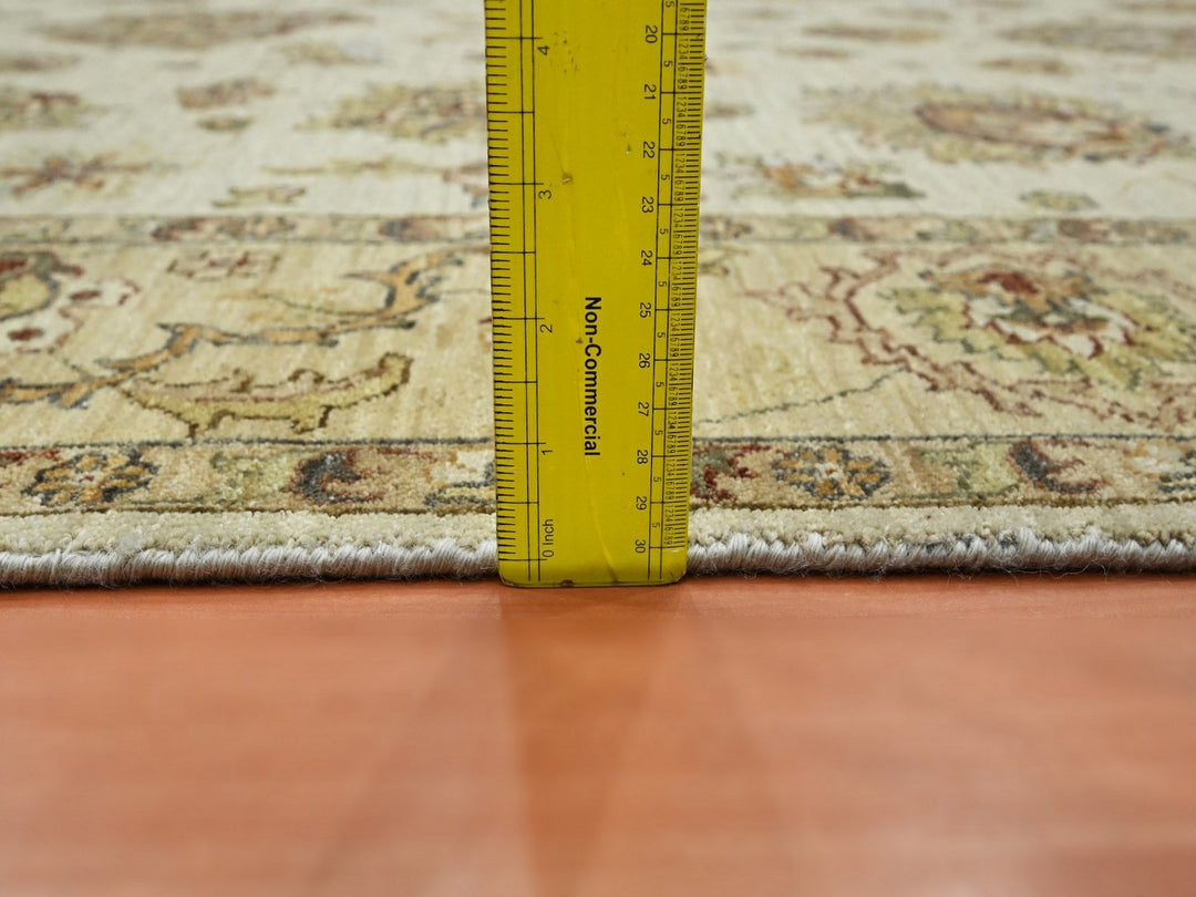 5'6" x 8'1" New Hand Knotted Ivory Wool Rectangle Oriental Rug - MOA10276361