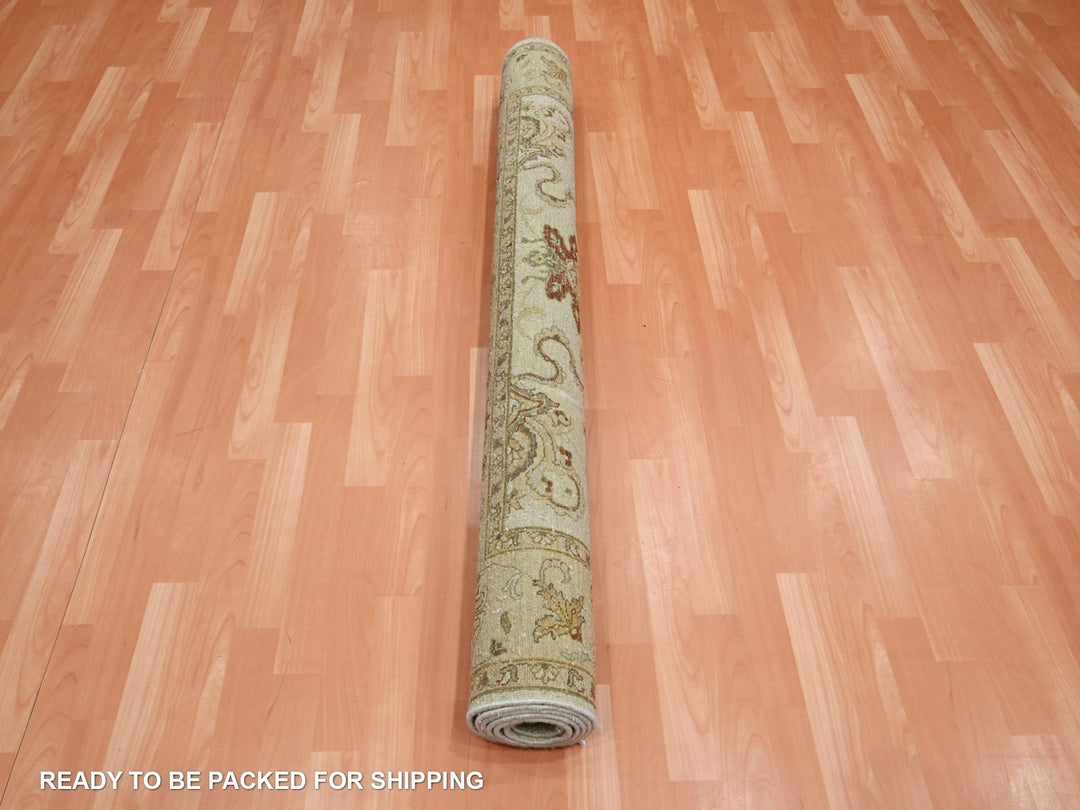 5'5" x 8'1" New Hand Knotted Ivory Wool Rectangle Oriental Rug - MOA10276362