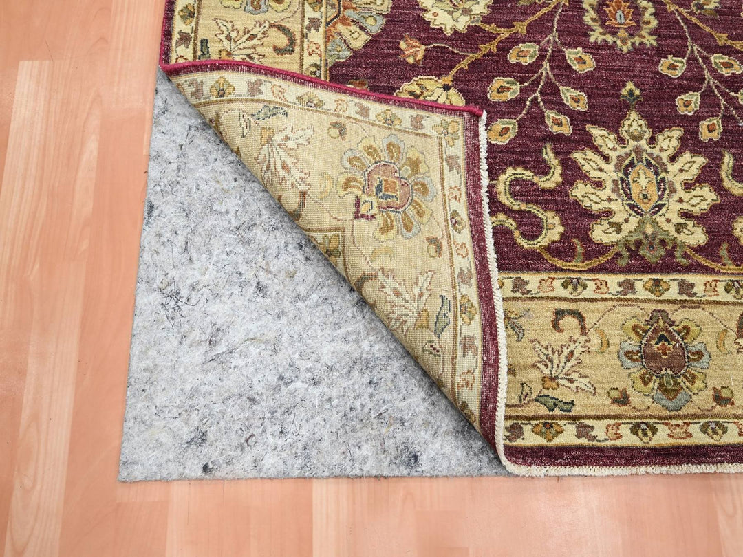 5'1" x 6'5" New Hand Knotted Red Wool Rectangle Oriental Rug - MOA10276364