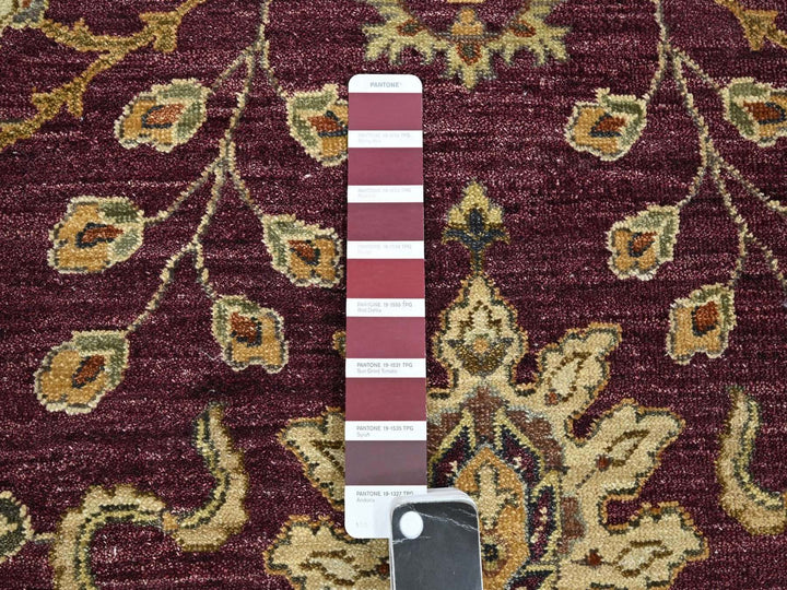 5'1" x 6'5" New Hand Knotted Red Wool Rectangle Oriental Rug - MOA10276364