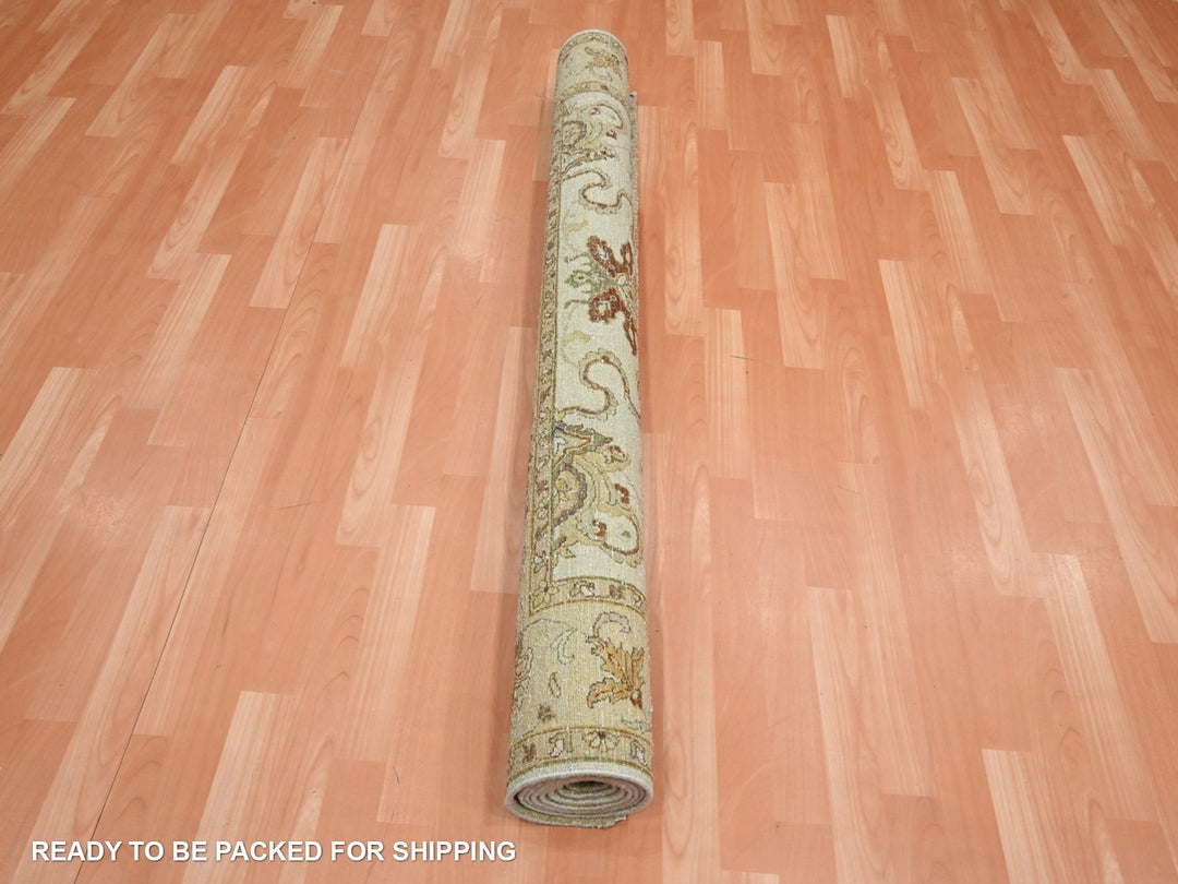 5'5" x 8'4" New Hand Knotted Ivory Wool Rectangle Oriental Rug - MOA10276365