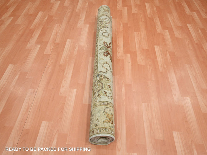 5'5" x 8'4" New Hand Knotted Ivory Wool Rectangle Oriental Rug - MOA10276365