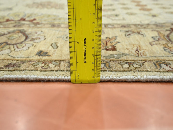 5'5" x 8'4" New Hand Knotted Ivory Wool Rectangle Oriental Rug - MOA10276365