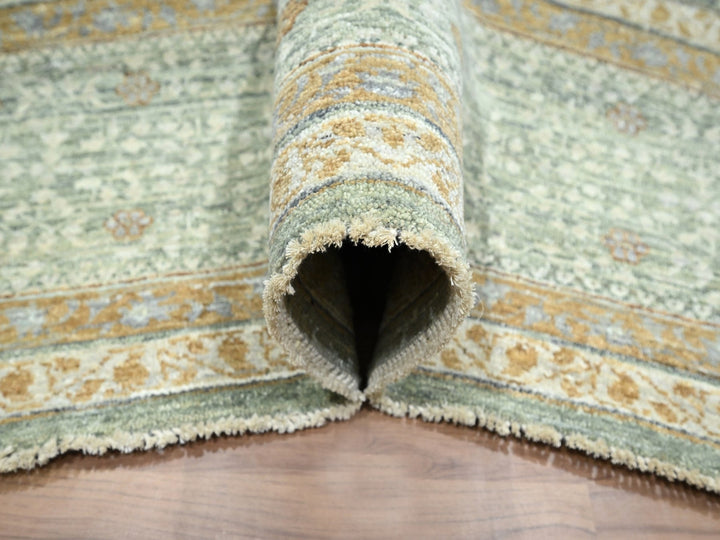 10'0" x 14'1" New Hand Knotted Green Wool Rectangle Oriental Rug - MOA10276431