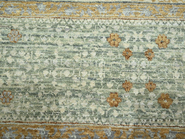 10'0" x 14'1" New Hand Knotted Green Wool Rectangle Oriental Rug - MOA10276431