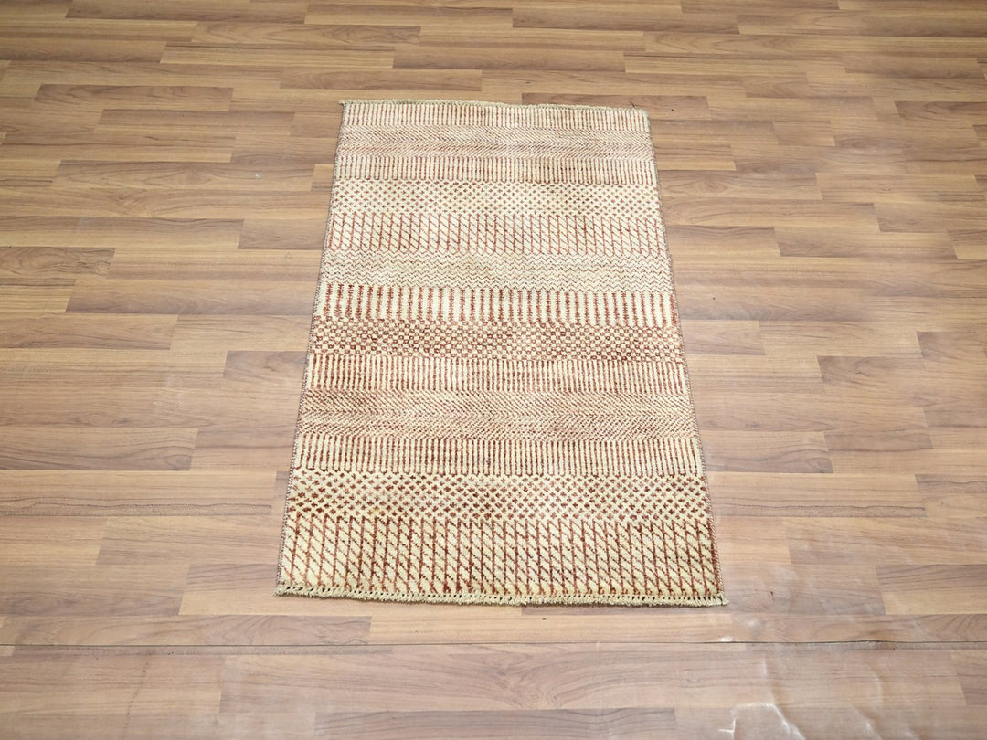 2'0" x 3'0" New Hand Knotted Red Wool Rectangle Oriental Rug - MOA10276636