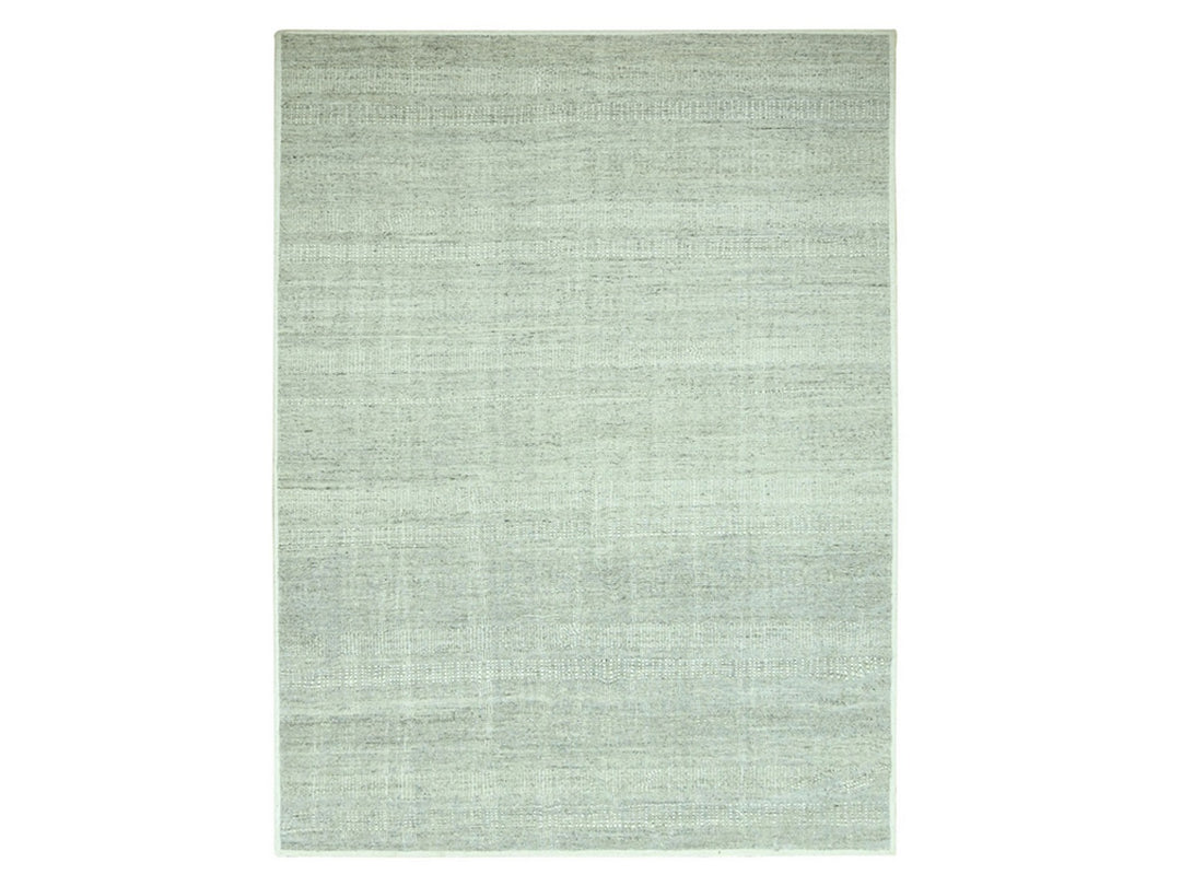 9'11" x 13'9" New Hand Knotted Grey Wool Rectangle Oriental Rug - MOA10276688