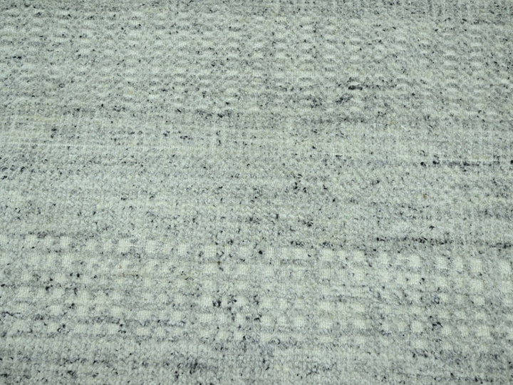9'11" x 13'9" New Hand Knotted Grey Wool Rectangle Oriental Rug - MOA10276688
