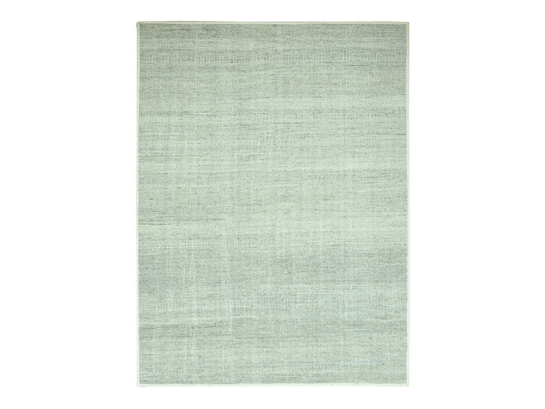 10'1" x 13'9" New Hand Knotted Grey Wool Rectangle Oriental Rug - MOA10276689