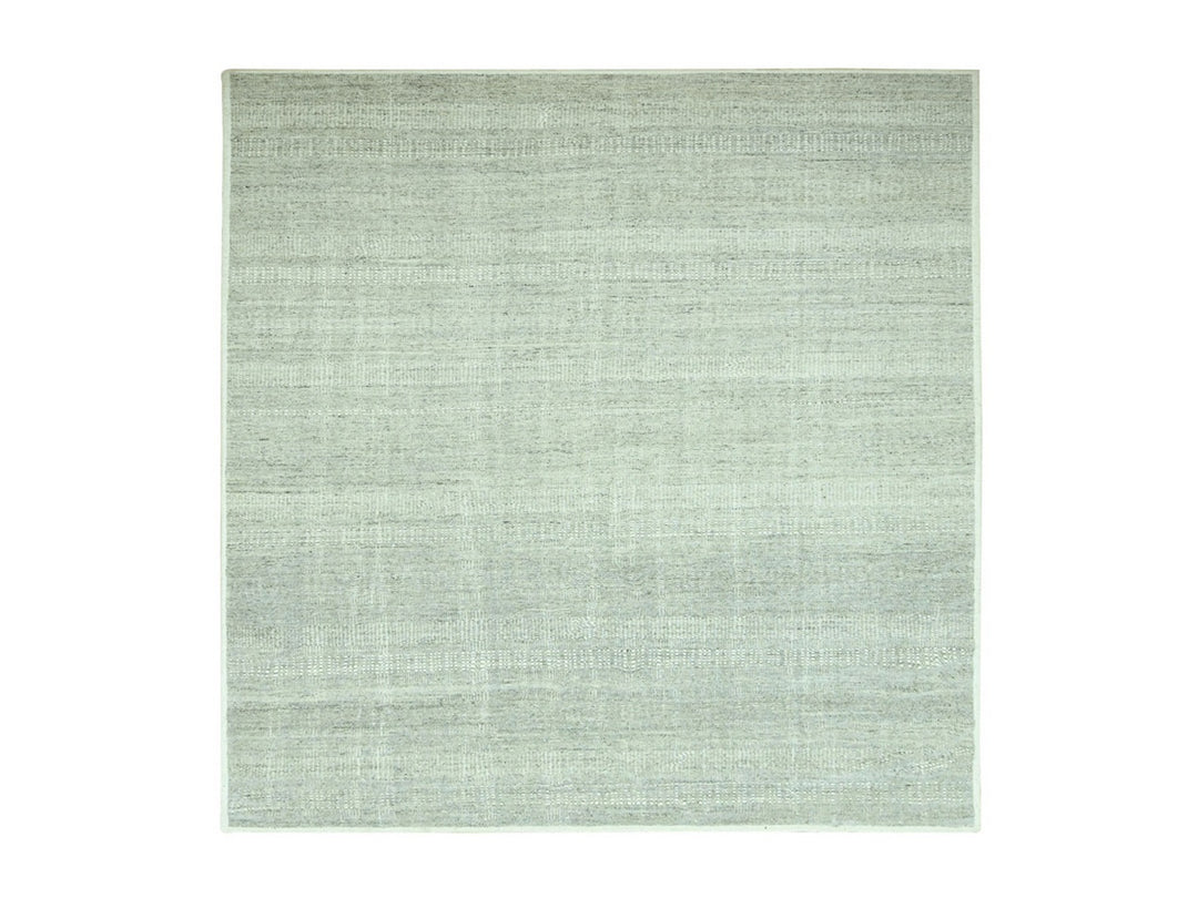 10'0" x 10'2" New Hand Knotted Grey Wool Square Oriental Rug - MOA10276690